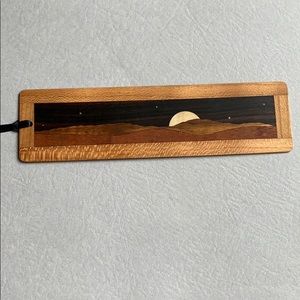 Handmade Wood Bookmark with Silver Stars